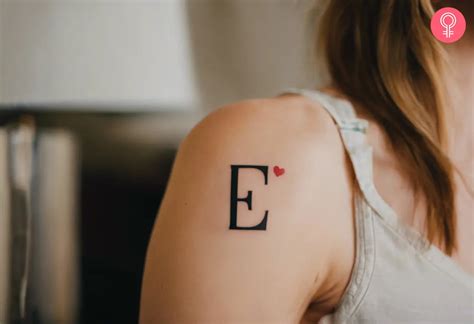 e heart tattoo|8 Captivating Letter E Tattoos With Meanings